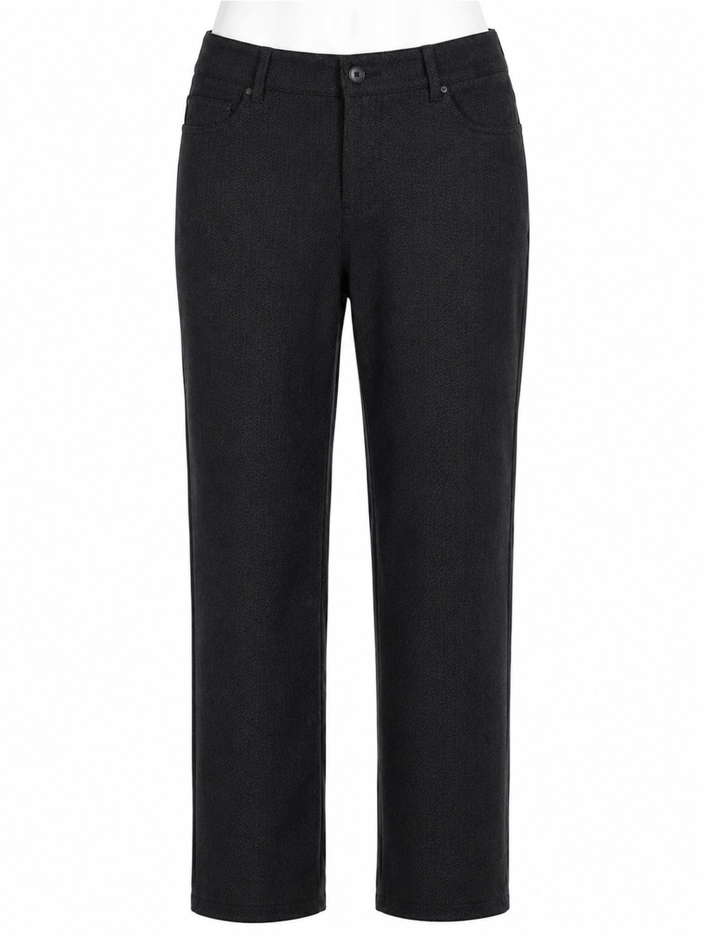 Size 16 Karl Lagerfeld Women’s Herringbone Straight Leg Tailored Pants Black